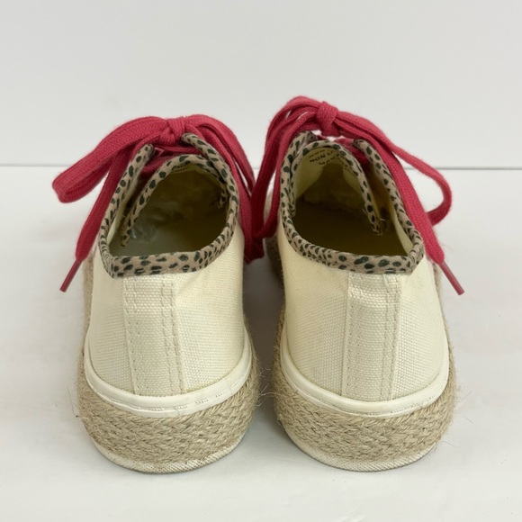 Michelle McDowell Cream Leopard Espadrille Pink Lace Up Sneakers Women’s Size 6 - Picture 5 of 14